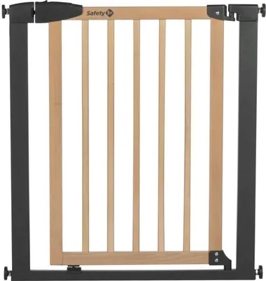 Produktbild von SAFETY 1ST Simply Close Türgitter, Holz & Metall, Druckmontage, 73-80 cm (bis 94cm mit Verlängerung), Einhandöffnung, Ohne Bohren