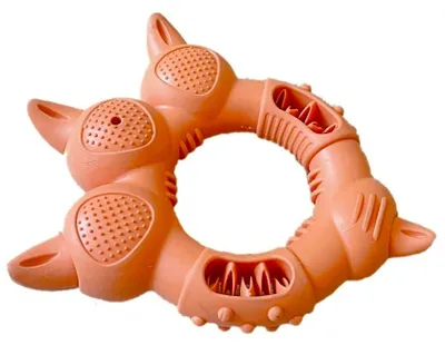 Produktbild von Hundespielzeug Zahnreiniger Orange Pfotenform