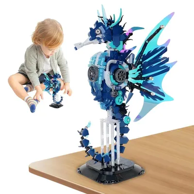 Immagine prodotto di Seepferdchen Bausteinset Blau fördert Technikverständnis Geschenk ab 8 Jahren
