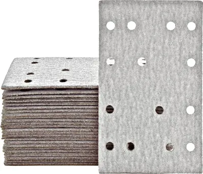 Produktbild von MioTools Shark Klett-Schleifblätter, 133 x 80 mm, 14-Loch, f. Schwingschleifer, Normalkorund (50 Stk.) K40