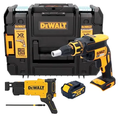 Obrázok produktu pre Akumulátorový skrutkovač na sadrokartón DeWalt DCF 620 NT 18 V 30 Nm bez kefky + 1x akumulátor 4,0 Ah + TSTAK - bez nabíjačky