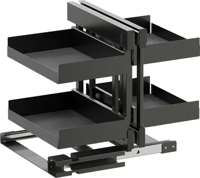 Produktbild von Vauth Sagel VS Cor Flex Eckschrank Auszug Set Essentio für Küchenunterschränke mit KB 900mm inklsusive Ablage mit Antirutschmatte, lava