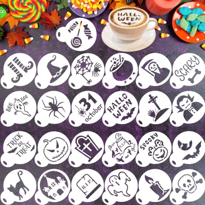 Halloween-Keksschablonen, 25 Stück, wiederverwendbar, Totenkopf, Spinne