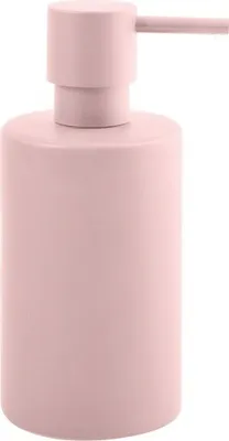 Produktbild von Spirella Seifenspender "Tube" | mit Edelstahlpumpe | Flüssigseifen-Spender | Porzellan | 300ml | Langliebig und Robust | matt Rosa