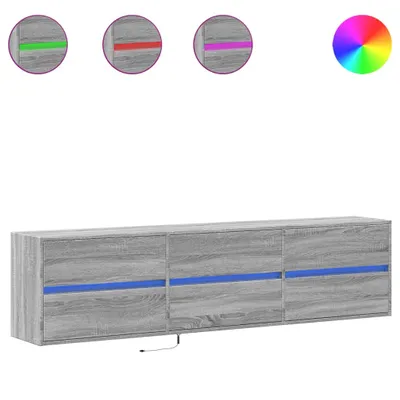 Produktbild von vidaXL TV-Wandschrank mit LED Grau Sonoma 180x31x45 cm