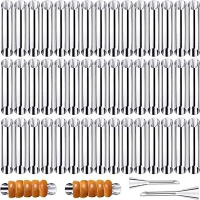 Produktbild von Woohome 42 Stück Cannoli Backform Puff Nozzle Set, Backen Edelstahl Rolle Horn Formen Konische Dänische Gebäck Croissant Kegel Formen für Plundergebäck Creme Rollenform (Style 1)