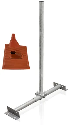 Produktbild von PremiumX Dachsparrenhalter Set Sparrenhalter SAT ALU-Ziegel Manschette rot