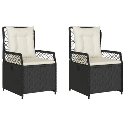 Immagine prodotto di vidaXL Poltrona da giardino 2 pz. Regolabile in Poly Rattan nero