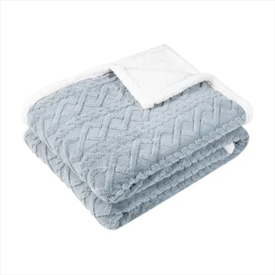 Produktbild von Flauschige Kuscheldecke Sherpa Sofaüberwurf Kuschelig Wendbar Wohndecke Skandi 150x200cm