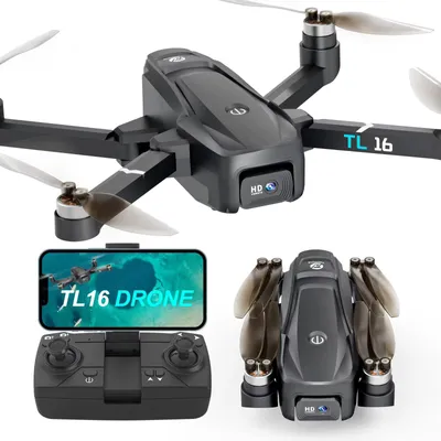 Produktbild von TL16 Drohne Schwarz mit 1080p HD Kamera, bürstenlosem Motor, 360° Flip und optischer Flusspositionierung
