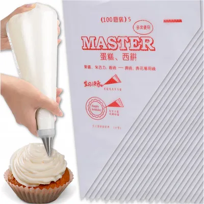 Produktbild von 100x Einweg Spritzbeutel 21x35 cm für Kuchen Torten Creme Sahne Dekoration