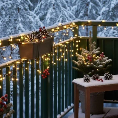 Image de Guirlande lumineuse 14,3 m sur batterie 192 LED noir/blanc chaud