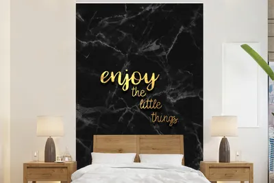 Produktbild von MuchoWow® Fototapete für Wohnzimmer oder Schlafzimmer Wandtapete Vinyl Motivtapete Zitate - Sprichwörter - Gold - Marmor - 160x240 cm - Vinyltapete