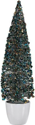 Imagen del producto de Árbol de Navidad grande, 10 x 38 x 10 cm, color azul y dorado, de plástico