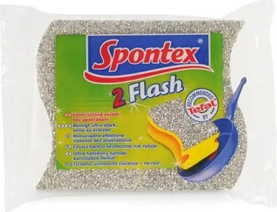 Produktbild von Schwamm 2 Stück FLASH 11x7x3,5cm, geformt, Küche, SPONTEX