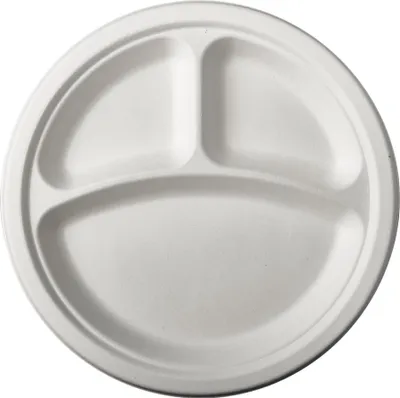Obrázok produktu pre Tanier z cukrovej trstiny "čistý" 3-dielny Ø 23 cm - 2 cm biely