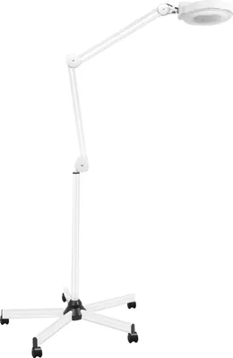 Image de Lampe loupe LED 10X avec lumière et support, 22W, blanc, pour les instituts de beauté et de manucure ainsi que les hôpitaux/cliniques