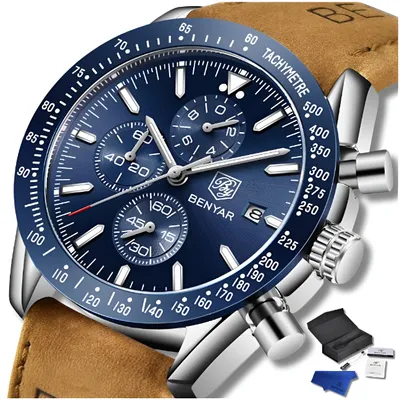 Image de Benyar Men's Watch Classic Elegant Chronograph Date Watch + Box