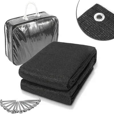 Immagine prodotto di Jopassy Tappeto per tenda 250X250cm Tappeto per campeggio Tappeto per esterni Tappeto per tenda Pavimento per tenda Impronta per tenda Camper Nero