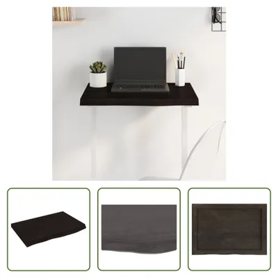 Produktbild von The Living Store Tischplatte Dunkelbraun 60x40x(2-4)cm Massivholz Eiche