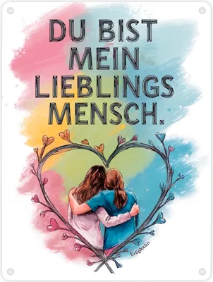 Produktbild von Bist mein Lieblingsmensch Metallschild in 15x20 cm - Zwei Freundinnen