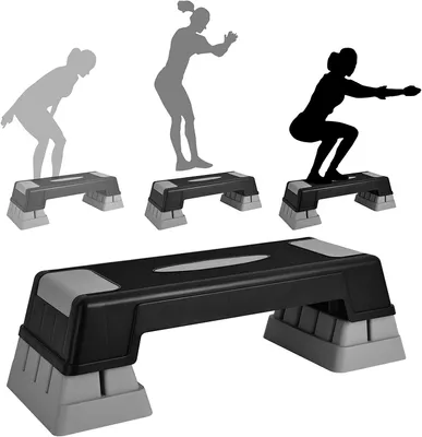 Produktbild von GOPLUS Aerobic Steppbrett, Rutschfestes Trainingsbrett mit 3 Einstellbare Höhen, Multifunktionales Steppbrett für Aerobic & Gymnastik & Fitness, Hause & Büro