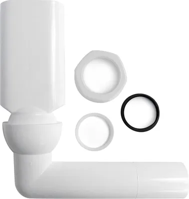 Produktbild von TG-Kunststoffe Überlauf UU001003 Winkelrohr mit Kugelgeklenk / Überlaufverbindung