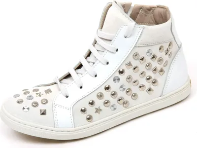 Produktbild von C9734 High Trainer SIMONETTA weißer Nietenschuh Schuh Kid Girl