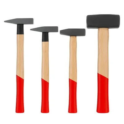 Produktbild von Schlosserhammer Fäustel Hammer Holzstiel 100 g bis 2000 g Schmiedestahl Werkstatthammer für Bau Montage und Handwerk