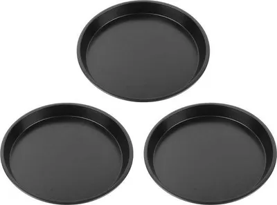 Obrázek produktu pro 3dílná sada pánví na pizzu 27 cm z uhlíkové oceli s nepřilnavým povrchem