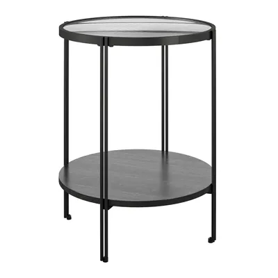 Produktbild von Akzenttisch aus Glas und Gestell aus Metall schwarz