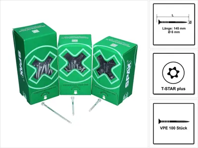 Produktbild von Spax Justierschraube Flako 6 x 145 T-STAR+ T30 4CUT Spitze Wirox 100 Stk