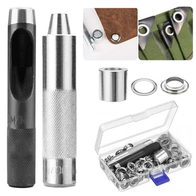Produktbild von 100 Ösen, Planenösen-Set, 10-16 mm Ösenstanze, Ösenzange, Ösen-Set