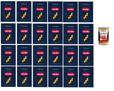 Produktbild von Barilla Cellentani 24x500g | Hartweizengrieß, spiralige Kurzpasta – al dente in 10 Min., vielseitig für Sugo, Ofen & Salat – Premium Vorratspack 9,6kg + Italian Gourmet polpa