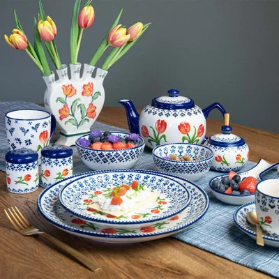 Zdjęcie produktu dla Heinen Delfts Blauw – Kubek "Pomarańczowe tulipany"