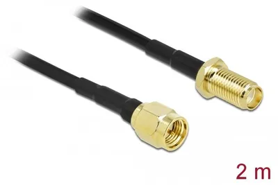 Image de DELOCK Antennenkabel SMA Stecker zu SMA Buchse LMR 2m low