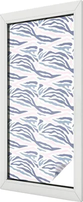 Obrázok produktu pre Vitrážová fólia na okno - 116x50 cm - vitrážový vzor - nepriehľadná dekoratívna fólia na ochranu súkromia - samolepiaca, UV ochrana - vzor zebra