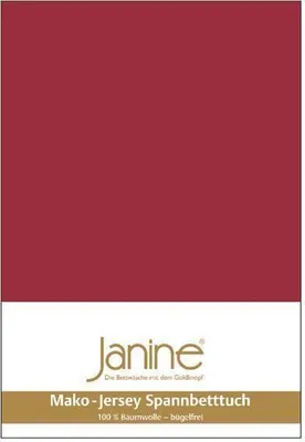 Produktbild von Janine Mako Jersey Spannbettuch, Spannbettlaken in allen Größen und vielen Farben 90 cm x 190 cm x 100 cm x 200 cm granat