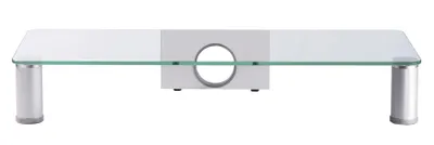 Image de VCM support d'écran "Parco", rehausse PC en alu et verre H 10 x L 62,5 x P 25 cm