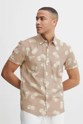 Produktbild von Blend 20715456 Shirt Herren Kurzarmhemd Herrenhemd Hemd Regular Fit Club-Kragen Blumen-Muster Hochwertige Baumwoll-Qualität