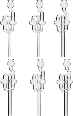 Produktbild von 6X Gärröhrchen aus Glas Gärrohr für Gummistopfen Gäraufsatz Gärspund für Gummistopfen, Weinballon, Glasballon, Gärbehälter, Weinherstellung