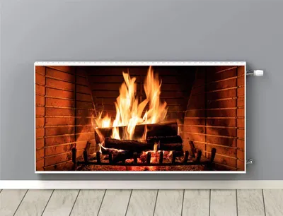 Zdjęcie produktu dla Maskownica Mata magnetyczna na grzejnik kaloryfer Kominek Ogień 60x100cm