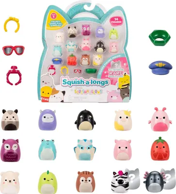 Image de Squishmallows - Figurines Squish-A-Longs - Modèle 2, lot de 14