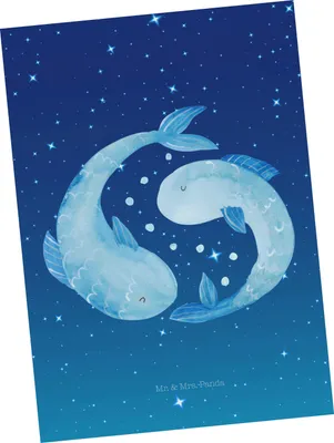 Produktbild von Mr. & Mrs. Panda Postkarte Sternzeichen Fische - Sternenhimmel Blau - Geschenk, bildkarte, Ansichtskarten, Ansichtskarte, Fisch, Grußkarte, Sternbild, Geburtstag Februar