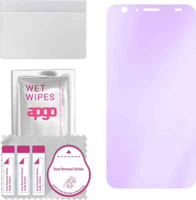 Produktbild von apgo Hybrid Schutzglas, kompatibel mit Doogee BL5000, Anti-Blue, 9H Härte, toller Ersatz für Hartglas, kratzfester Displayschutzglas, Displayschutz, Full Glue