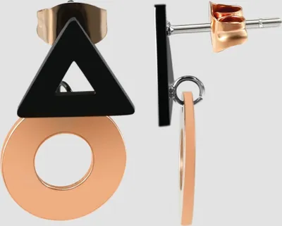 Produktbild von Akzent Ohrstecker aus Edelstahl, rund & dreieckig