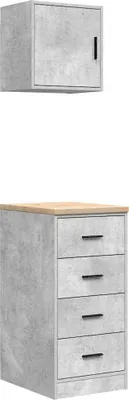 Image de Armoires de garage 2 pcs gris béton bois d'ingénierie