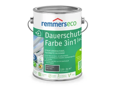Zdjęcie produktu dla Farba olejna Remmers [eco] szary bazalt (RAL 7012) 2,5 l, lakier do drewna