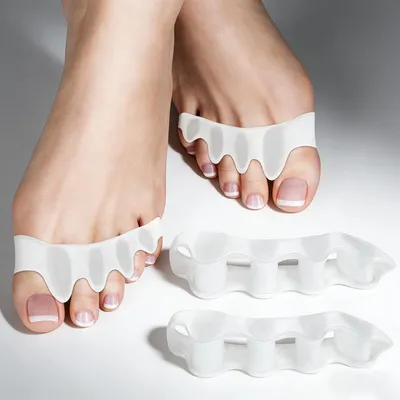 Produktbild von Zehenspreizer 4 Stück, elastisch SEBS, waschmaschinenfest, für Hallux Valgus und Hammerzehen