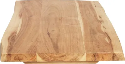 Produktbild von Tischplatte 60x40 cm Curtis, Holzplatte Akazienholz massiv + naturfarben + lackiert, Baumkanten-Platte für Heimwerker, Arbeitsplatten, Tische & Fensterbretter